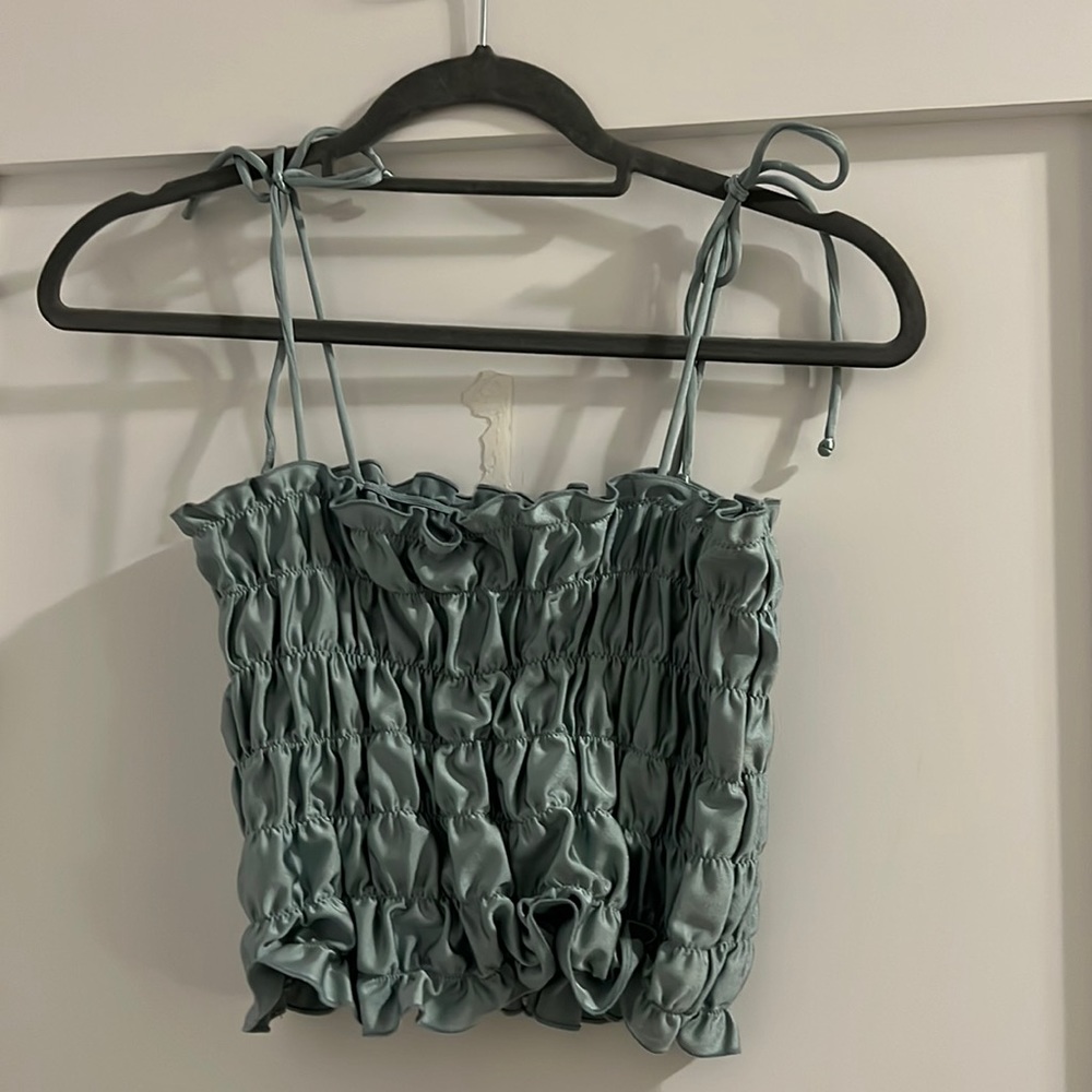 Blue crop top
